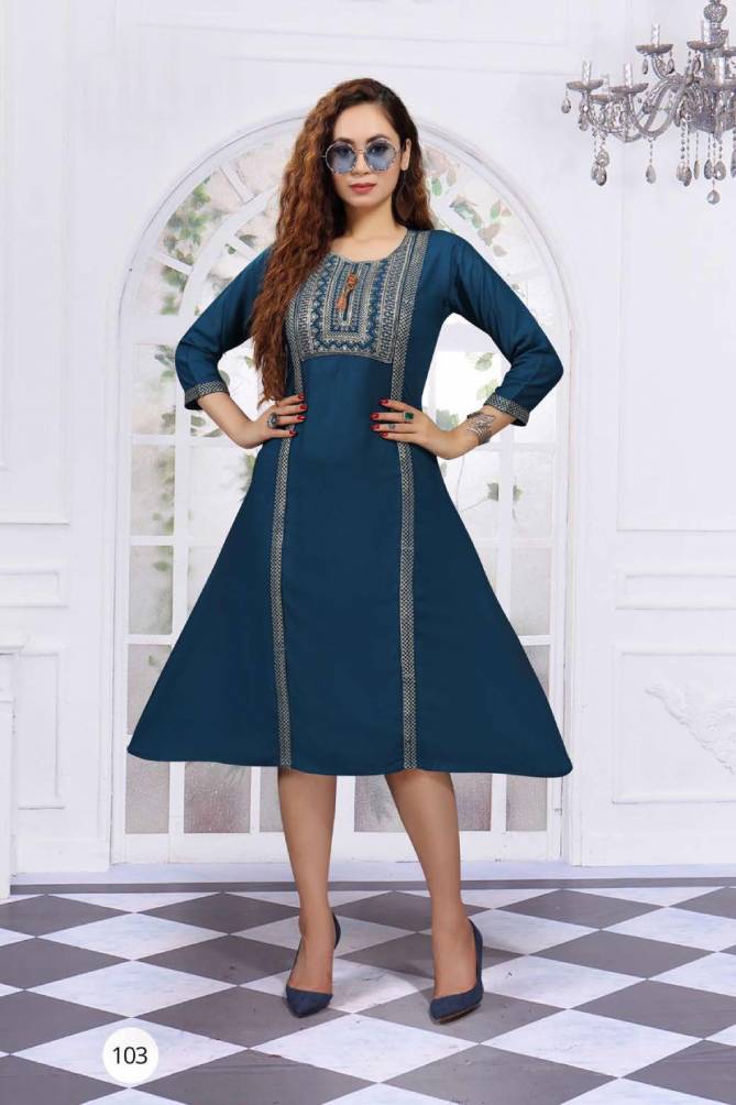 Rakhi Latest Designer Ethnic Wear Rayon Anarkali Kurti Collection